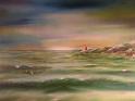 Lands End (Rotfilter), 2003, Öl-Leinen, 65x60